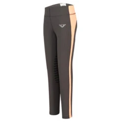 TuffRider Children's Ventilated Schooling Tights -Equine Elegance charcoal neonpeach 04407.1583525669.1280.1280
