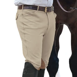 Ovation Men's EuroWeave Front Zip 4-Pocket Knee Patch Breeches 10 Ovation Men's EuroWeave Front Zip 4-Pocket Knee Patch Breeches -Equine Elegance classic show tan 06048.1588796601.1280.1280