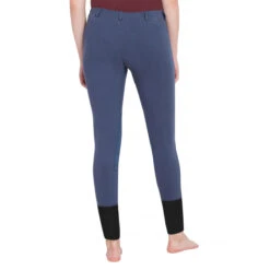 TuffRider Ladies Starter Lowrise Pull On Knee Patch Breeches -Equine Elegance denim3 49025.1583511667.1280.1280