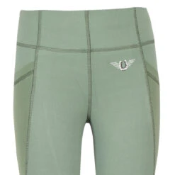 TuffRider Children's Minerva EquiCool Tights -Equine Elegance green2 33553.1587157085.1280.1280