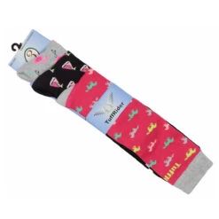 TuffRider Ladies Flamingo/Boat/Horse Knee Hi Socks -Equine Elegance jpc tr ladies boat.flamingo.horse .socks 2