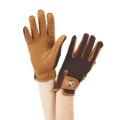 Ovation Child's Hearts & Horses Gloves -Equine Elegance light brown chocolate 22966.1590174193.1280.1280