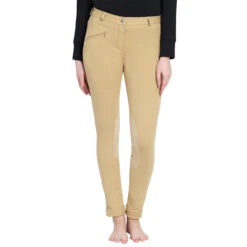 TuffRider Ladies Cotton Jodhpurs -Equine Elegance light tan front 26966.1588622483.1280.1280