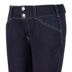 Equine Couture Children's Sportif Natasha Knee Patch Breeches -Equine Elegance navy4 02378.1588624776.1280.1280