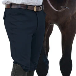 Ovation Men's EuroWeave Front Zip 4-Pocket Knee Patch Breeches 12 Ovation Men's EuroWeave Front Zip 4-Pocket Knee Patch Breeches -Equine Elegance navy 75151.1588796602.1280.1280
