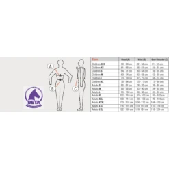 USG Flexi Motion Adult Body Protector Vest -Equine Elegance usgflexisizechart