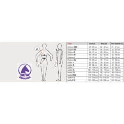 USG Flexi Motion Children's Body Protector Vest -Equine Elegance usgflexisizechart2