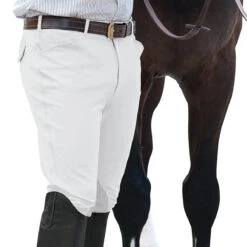 Ovation Men's EuroWeave Front Zip 4-Pocket Knee Patch Breeches 13 Ovation Men's EuroWeave Front Zip 4-Pocket Knee Patch Breeches -Equine Elegance white 61757.1588796602.1280.1280