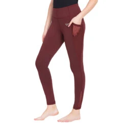 TuffRider Ladies Minerva EquiCool Tights -Equine Elegance wine2 90298.1587158188.1280.1280